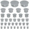 160 PCS Plastic Hole Plug Set - Snap-In Locking Caps in Assorted Sizes (Grey)