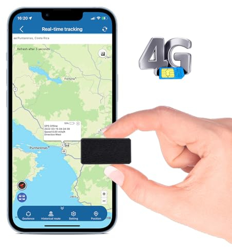 TKMARS TK901 Mini GPS-Tracker 4G, Auto GPS-Ortungsgerät, magnetisch, Echtzeit-Ortung mit Mehreren Alarmen, funktioniert über APP/Web, 600 mAh wiederaufladbar