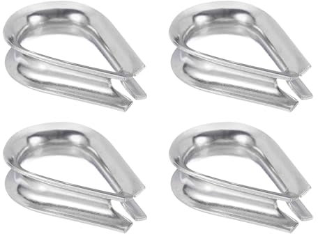 PATIKIL M10 316 Stainless Steel Thimble for 3/8 Dia Wire Rope Cable, 4 Pack 10mm Thimbles Rigging for Lifting Hanging Securing