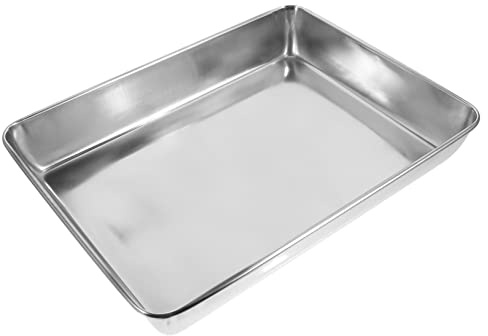 HANABASS Vasca da Bagno Argento in Acciaio Inossidabile Senza Odore Sicura e Resistente per Uccelli per Piccioni e Piccoli Uccelli per Pulizia e Bagnetto in Gabbia