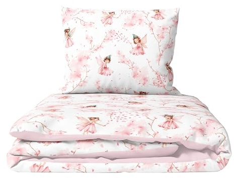 2 Piece Baby Children Quilt Duvet & Pillow Set 120x90 cm to fit Toddler Cot Bed (Fairies)
