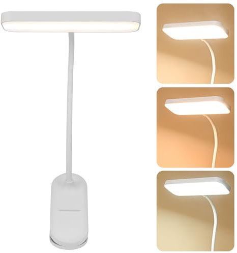 Viitech LED Clip on Reading Light, Eye-Caring Stepless Dimming 3 Color USB Rechargeable Clip Desk Lamp with 360° Flexible Gooseneck, Touch Control Bed Light for in Bed Headboard Office Work Study