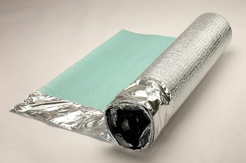 IMPERIAL STUDIOS 2MM Silver Wood, Laminate, LVT & Vinyl Flooring Underlay - 1m x 7.5m Comfort Acoustic Foam Floor Roll with Foil Damp Proof Membrane - Moisture Protection & Heat Insulation