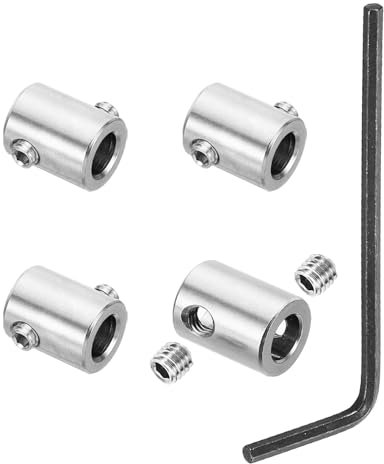 PATIKIL 4mm Hole Wire Rope Clips Set, 4 Set 304 Stainless Steel Double Holes Lock Cable Clamps Clip with M4 Hexagon Screws Spanner for Cable Fitting, Silver 8x10mm