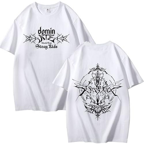 KASENFASHION Stray Kids T-shirt unisexe – T-shirt ample en coton pour les fans de K-pop, manches courtes, style Harajuku