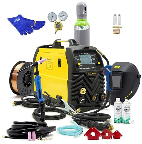 Magnum MIG 208 - Saldatrice combinata in alluminio Synergia L 4 x 4, gas di protezione per MIG MAG, TIG Lift e MMA – Inverter con programmi di sinergia come set completo, professionale e versatile