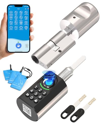 WELOCK U71 Cerradura Electronica con Código,Huella Digital,Tarjeta RFID y APP,Cerradura inteligente WiFi,Smart Lock IP65,cerraduras inteligentes para puertas para puertas de 60-90mm,Fácil de Instalar