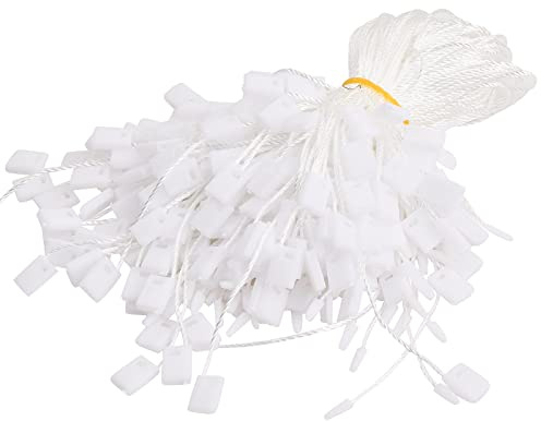 String for Hang Tags 1000pcs, 6.7inch Clothing Tag Rope, 17CM Snap Lock Pin Loop Fastener Hook Ties for Attaching Labels Disposable Price Tags Jewelry Clothes Luggage Accessories, White