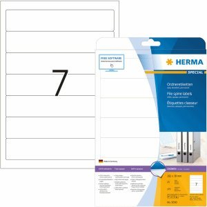 HERMA Ordneretiketten weiß 192x38mm Special A4 VE=175 Stück