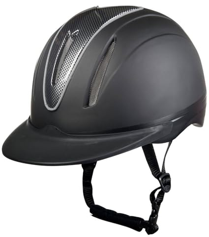 HKM Unisex Carbon Art Casco de Montar Negro Mate 58-62 cm