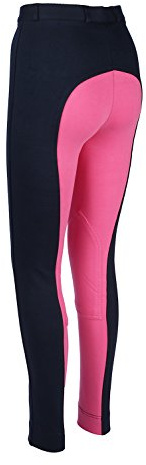 William Hunter Equestrian Pantalones de Señora Jodhpurs para Montar a Caballo, Elásticos, Suaves, Todas Las Tallas y Colores - ES 34/61 cm, Azul Marino/Rosa