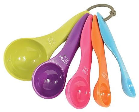 R&M International Colorful Measuring Spoons, 5-Piece Set