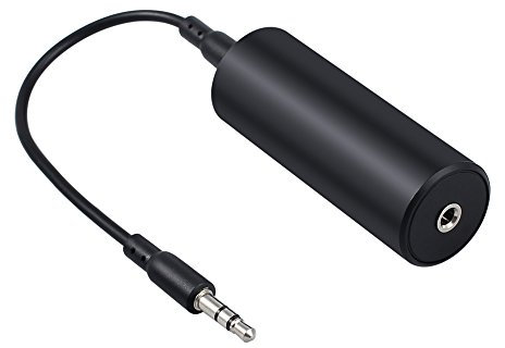 VinTeam Entstörfilter Auto Radio Entstörer Noise Filter mit 3.5mm Audiokabel Ground Loop Noise Isolator für Auto Audio System/Heim Stereo/Bluetooth Lautsprecher- Schwarz