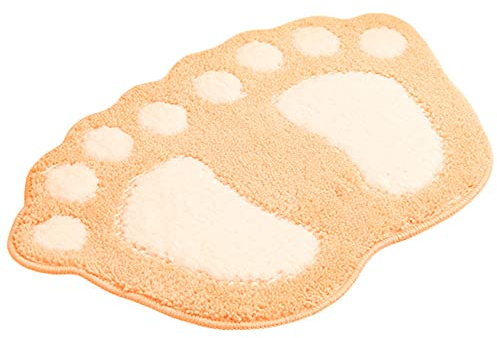 Badezimmer Teppich Tür Fußmatte Badematte - Niedliche Pfote Füsse Toilette Badewanne Dusche rutschfeste Matte Wasser Absorbierend Schnell Trocknend Waschbar Langlebig Teppich - 40cm x 60cm (Gelb)