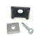 Aluminium Auflagebock mit Plättchen und Bohrschraube Zaun Gittermatten Halter Stabzaun Pfosten Befestigung Eck (anthrazit) 10x