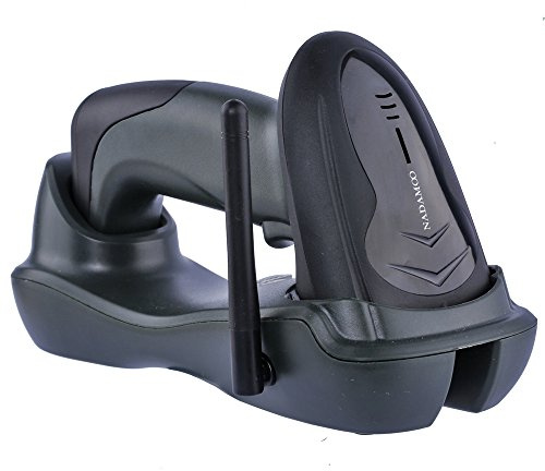 NADAMOO Wireless Barcode Scanner with Cradle, 2D Cordless Bar Code Reader 400m Transmission Distance CMOS Imager Read 1D, 2D, QR Code, Data Matrix, PDF417 for Windows Mac Linux