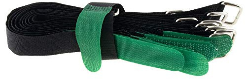 10 x kardborrband 300 x 20 svart – grön klaff/klett kardborreband på ena sidan
