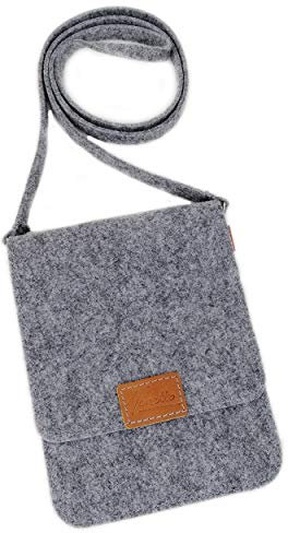 Venetto Kleine Umhängetasche Schultertasche Handtasche Freizeittasche Damentasche Brusttasche crossbag Herren-Tasche Unisex (Grau)