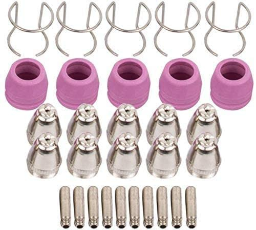 SUSEMSE 30 pièces d'usure pour torche à plasma WSD60P, accessoires pour découpeur plasma, consommables pour machine de découpe plasma buses électrodes capuchons en céramique