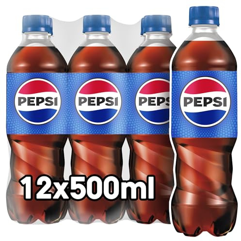 Pepsi regular Refresco de cola, pack de 12 botellas de 500 ml, 6 litros en total