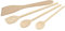 Fackelmann 31125 Set de 4 ustensiles de cuisine en bois, Lot de spatules et cuillères de cuisine en bois, Bois certifié FSC, 20cm, 25cm, 30cm, Brun