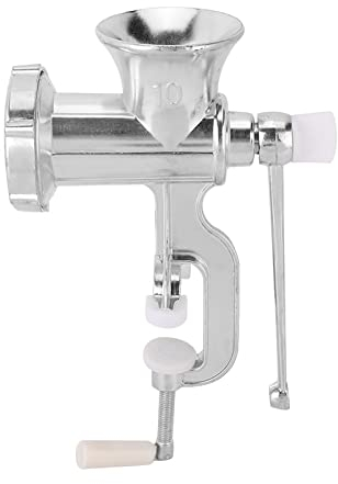 Manueller Fleischwolf für Den Haushalt, Aluminiumlegierung Wurstfüllmaschine Lebensmittelwolf mit Handkurbel Spülmaschinenfest Meat Grinder für Kitchen Aid Artisan