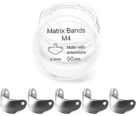 Windplusya Dental Sectional Matrix System Dental matrix ring and band Set, Dental Sectional Matrix Bands Ring, Dental Clip Clamp Ring, Matrix Bands for Dental Restorations.-6.5mm50pcs