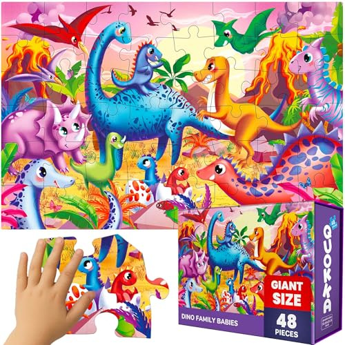 Quokka Puzzle Giant para Niños 3 4 5 Años - 60x90 cm 48 Piezas Puzzle XXL Gigante de Suelo Infantiles 5 6 Años - Grande Juguete Dinosaurios - Regalo Educativo para Niños y Niñas de 2 a 6