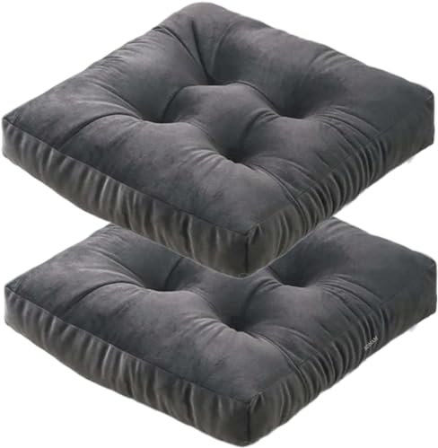 Sitzkissen für Stuhl Garten, Dickes sitzkissen mit Griff für Boden draußen, große sitzkissen für Boden, stuhlkissen sesselauflagen, bodenkissen, sitzauflage Stuhl(D6,2pcs 50x50x10cm)