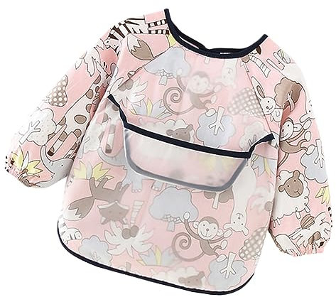 TOYANDONA 1stück Wasserdichte Langarm-kinderschürze Mit Zoo-muster Praktischer -schutz Für Junge Mädchen Und Kleinkinder Leicht Zu Reinigen Atmungsaktiv Und Bequem