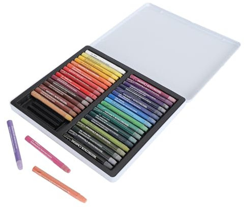 Konst Akvarell Kritor Set, Giftfria Kritor Set Bärbar Professionell Silkeslen Akvarell Kritstift för Papper Premium Konsttillbehör för Konstnärer, Barn, Vuxna (36 färger)