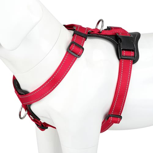 Plutus Pet No Pull Dog Harness with Leather Accents, Adjustable Reflective