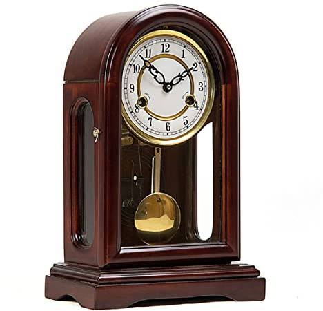 NSTVVEE Horloges de cheminée, Pendule en Bois Massif, Horloge de cheminée mécanique Vintage, horloges de cheminée de Style Antique, Peut Ouvrir la Porte de l'horloge, décoration d'intérieu