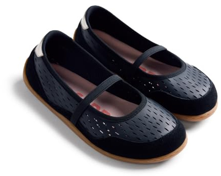 GIOSEPPO MALAVA - Bailarinas Deportivas de Piel con Calados y Detalle Metalizado en el Talón, Elástico en el Empeine, Suela Flexible de Caucho para Pisada Natural, Color Negro, Talla 39