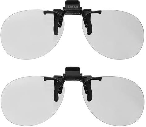 sourcing map 2 Pcs Polarized Clip-on 3D Glasses, Passive Circular 3D Viewing Glasses Frames for RealD/Image MAXimum Movies Theater Games TV Photo Projector