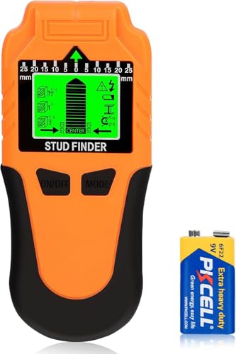 Rilevatore di cavi, scanner da parete 6 in 1, rilevatore di barre migliorato con display LCD e segnale acustico, sensore da parete preciso per legno, metallo, cavi di alimentazione e tubi
