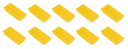 FRANKEN Magnete Rechteckig, 10 Stück, Hochwertige Haftmagnete für Büro, Haushalt, Werkstatt, ideal für Whiteboards, Kühlschrank, Plantafeln oder Schaukästen, 23 x 50 mm, Gelb, HM2350 04