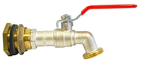 Boutté – Kit traversée de cuve en laiton – Robinet 1/4 tour avec nez 20x27 – Pour cuves eau pluie, installation étanche