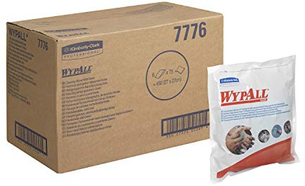 WypAll Reinigungstücher Nachfüllpack 7776 – 6 Beutel mit je 75 vorgetränkten Tüchern, 1-lagig, grün