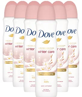 Dove Deospray 6er Pack Winterpflege 0% Alkohol Antitranspirant 48 Stunden Schutz weiche Achseln (6 x 150 ml)