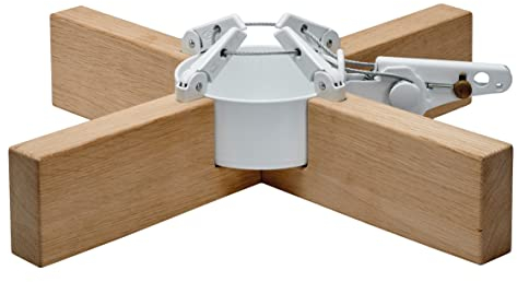 KRINNER Design Weihnachtsbaum Christbaumständer Kopenhagen Eiche/weiß inkl. Fußpedal-und Einseiltechnik für Baumhöhe bis 2,5m 95021