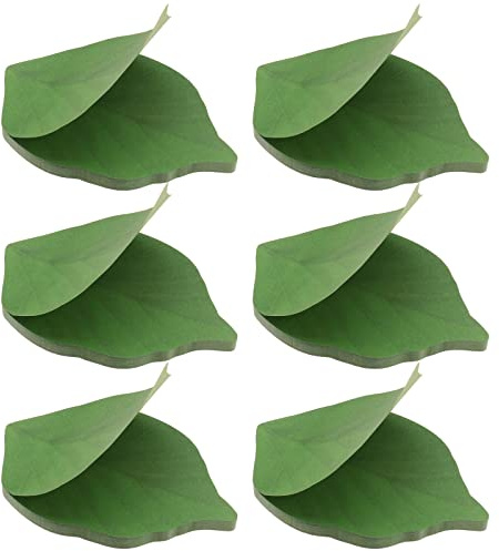 Create idea 6 pastiglie (300 fogli) note adesive a foglia verde note note pubblicitarie autoadesive anti-dimenticamento note per ufficio, scuola, uso domestico, 9,5 x 6,2 cm