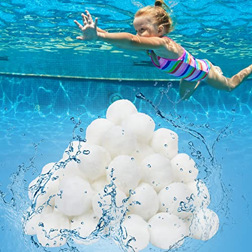 Fiqops Filterbollar för sandfiltersystem, 2 800 g filterbollar för pool, filterpump, alternativ 100 kg filtersand, akvarium sandfilter, för pooler, fiskdammar, pooler, akvarier, poolfilter