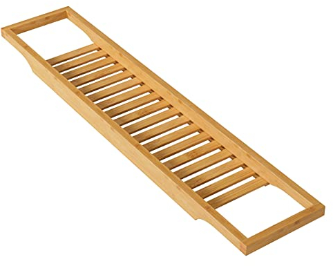 Badewannenablage Badewannenbrett Tablett für Badewanne Badewannenauflage Badewannentisch für Bad 74x15x3.7(Bambus)