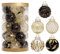 LIBOOI 25 Stück Weihnachtsbaumkugeln zum Aufhängen für Zuhause, Party, Weihnachten, Hochzeitsdekoration, Frohe Weihnachtsbaumschmuck, 60 mm hängende Weihnachtskugeln, Schwarz