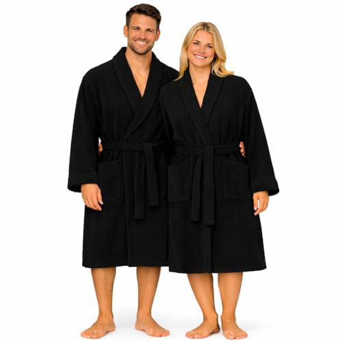 Forever Britain Luxury Terry Towelling Bathrobe for Men – Ultra‑Soft 100% Cotton Robe with Shawl Collar, Deep Pockets & Belt | Absorbent Towelling Dressing Gown for Unisex