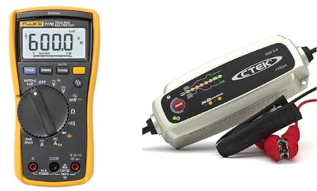 Fluke 117 Digitaler Multimeter, LCD, 6000 Ziffern CAT III 600 V & CTEK MXS 5.0, Batterieladegerät 12V, Temperaturkompensation