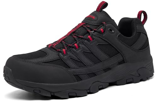 SHULOOK Men's Waterproof Hiking Shoes Lightweight Breathable Trekking Trails Shoes Non-Slip Outdoor Shoes