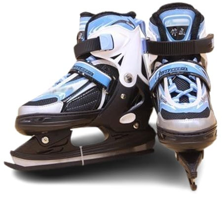 Blissbuilt Patins de Patinage réglables,Chaussures de Patinage sur Glace pour Femme,Homme,Patins à Glace Artistiques,système de laçage Rapide et Boucle Push-Lock,pour débutants et avancés Jusqu
