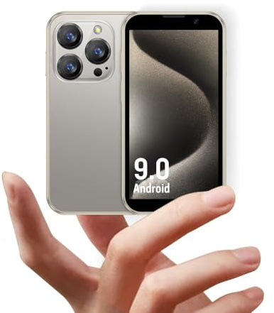 JoyZap Small Smartphone XS18pro Unlocked Mini Smartphone, 3.0” Display, 900mAh Battery, Slim Body, 5MP Camera, Best Gift for Kids (Gold)